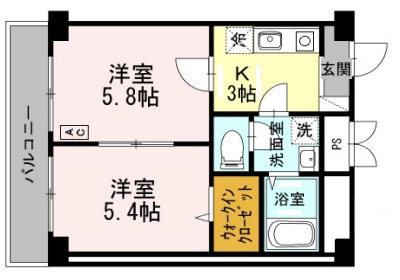 神戸市北区谷上西町(神戸地下鉄北神線谷上駅)のアパート賃貸物件 間取画像