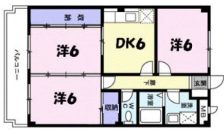 神戸市北区谷上西町(神戸地下鉄北神線谷上駅)のマンション賃貸物件 間取画像