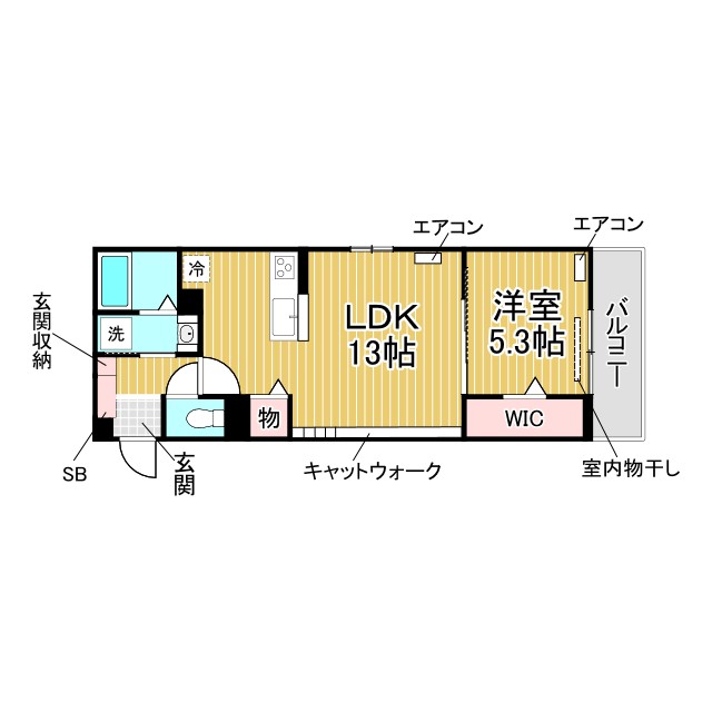 神戸市中央区籠池通(阪急神戸線王子公園駅)のアパート賃貸物件 間取画像