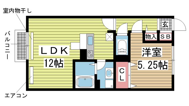 神戸市北区山田町下谷上(神戸電鉄有馬線箕谷駅)のアパート賃貸物件 間取画像