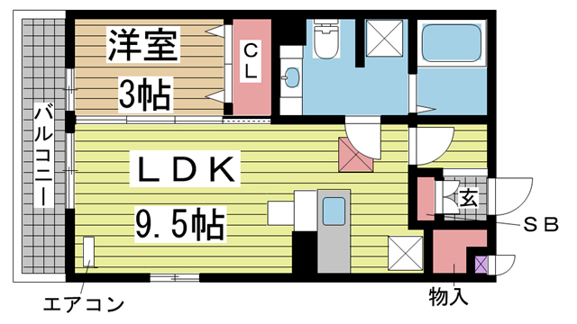 神戸市北区谷上西町(神戸地下鉄北神線谷上駅)のアパート賃貸物件 間取画像