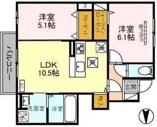 神戸市灘区赤坂通(阪急神戸線王子公園駅)のアパート賃貸物件 間取画像