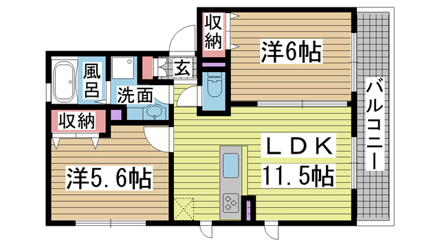神戸市北区鈴蘭台北町(神戸電鉄粟生線鈴蘭台駅)のアパート賃貸物件 間取画像