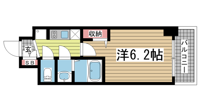 神戸市中央区相生町(JR東海道本線(近畿)神戸駅)のマンション賃貸物件 間取画像
