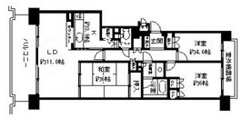 神戸市中央区熊内町(神戸市営地下鉄線新神戸駅)のマンション賃貸物件 間取画像