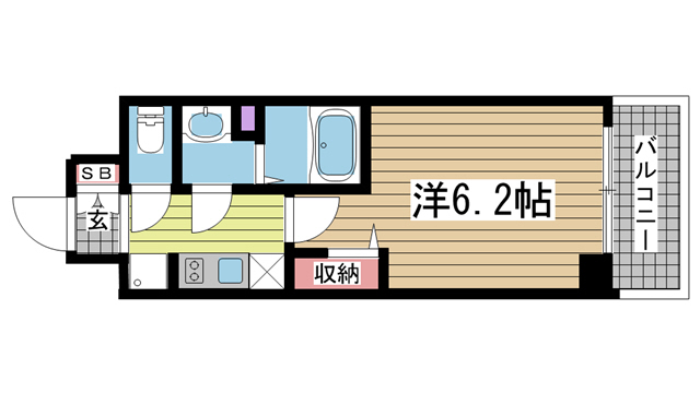 神戸市中央区相生町(JR東海道本線(近畿)神戸駅)のマンション賃貸物件 間取画像