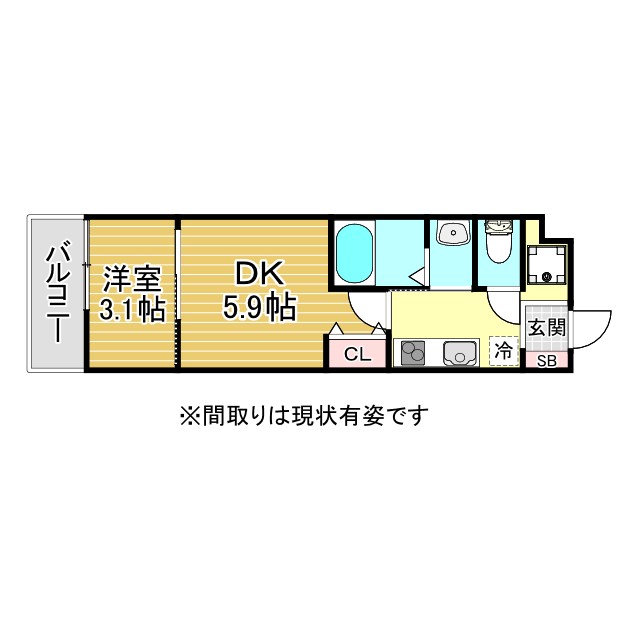神戸市東灘区青木(阪神本線青木駅)のマンション賃貸物件 間取画像