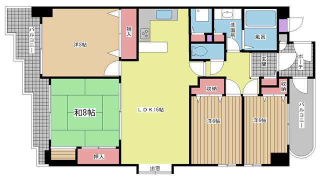 神戸市灘区岩屋北町(JR東海道本線(近畿)灘駅)のマンション賃貸物件 間取画像