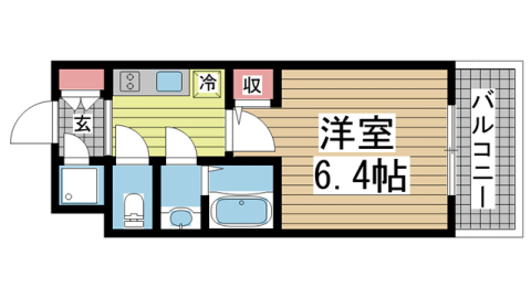 神戸市中央区相生町(JR東海道本線(近畿)神戸駅)のマンション賃貸物件 間取画像