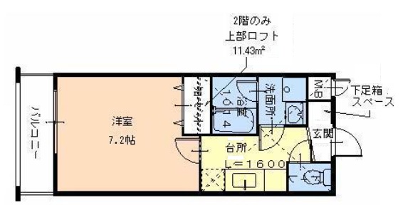 神戸市中央区上筒井通(阪急神戸線春日野道駅)のアパート賃貸物件 間取画像