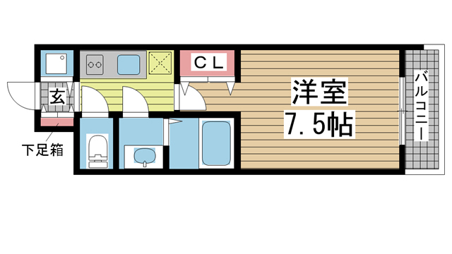 神戸市中央区東雲通(阪急神戸線春日野道駅)のマンション賃貸物件 間取画像