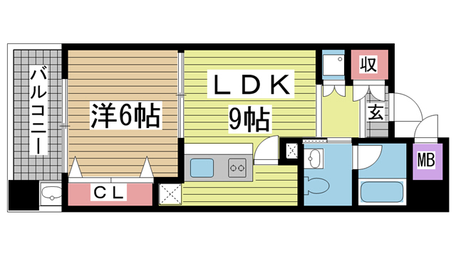 神戸市中央区二宮町(JR東海道本線(近畿)三ノ宮駅)のマンション賃貸物件 間取画像