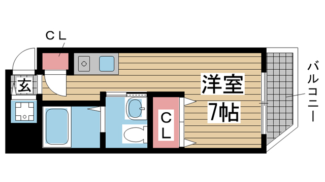 神戸市灘区中原通(JR東海道本線(近畿)摩耶駅)のマンション賃貸物件 間取画像