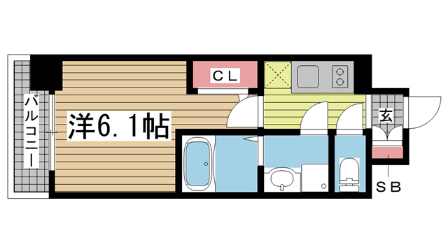 神戸市兵庫区駅南通(JR山陽本線兵庫駅)のマンション賃貸物件 間取画像