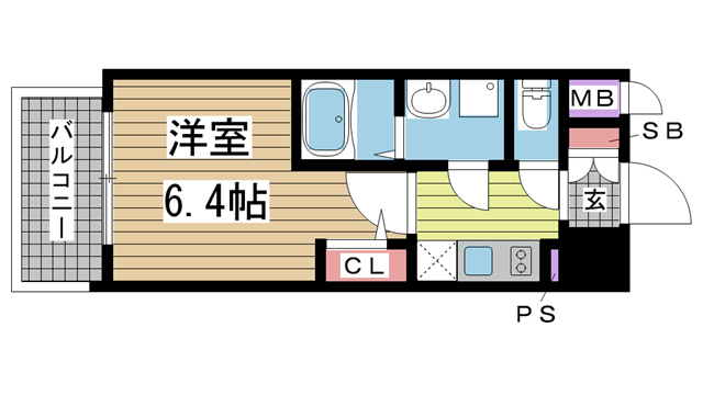 神戸市兵庫区駅南通(JR山陽本線兵庫駅)のマンション賃貸物件 間取画像