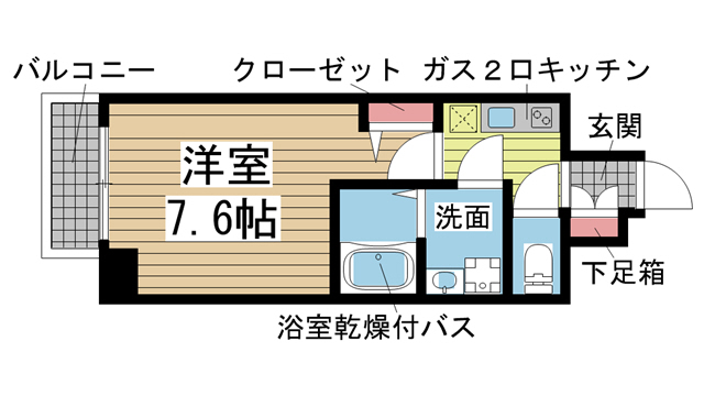 神戸市兵庫区荒田町(神戸市営地下鉄線湊川公園駅)のマンション賃貸物件 間取画像