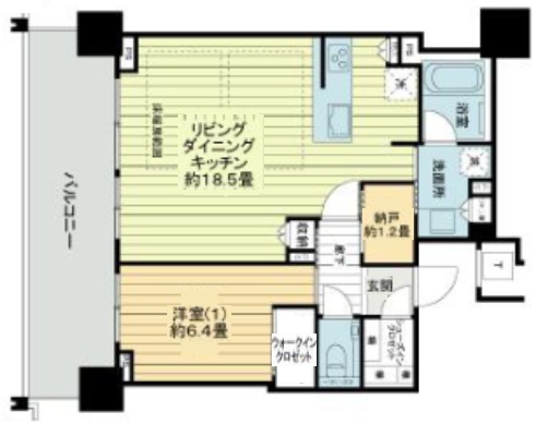 神戸市中央区新港町(JR東海道本線(近畿)三ノ宮駅)のマンション賃貸物件 間取画像