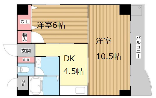 神戸市中央区中島通(阪急神戸線春日野道駅)のマンション賃貸物件 間取画像
