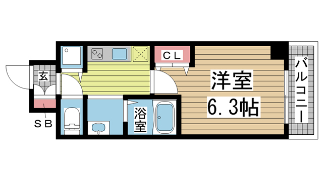 神戸市兵庫区中道通(JR東海道本線(近畿)神戸駅)のマンション賃貸物件 間取画像