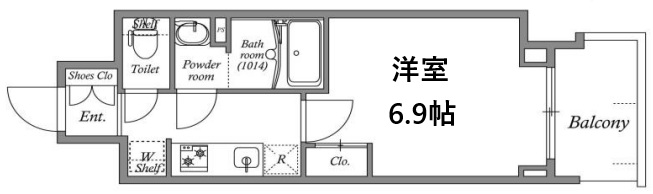 神戸市兵庫区福原町(神戸市営地下鉄線湊川公園駅)のマンション賃貸物件 間取画像