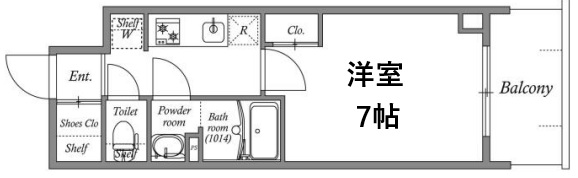 神戸市兵庫区福原町(神戸市営地下鉄線湊川公園駅)のマンション賃貸物件 間取画像