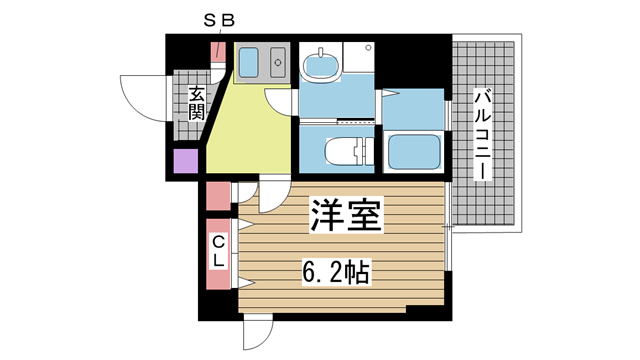 神戸市兵庫区中道通(JR東海道本線(近畿)神戸駅)のマンション賃貸物件 間取画像