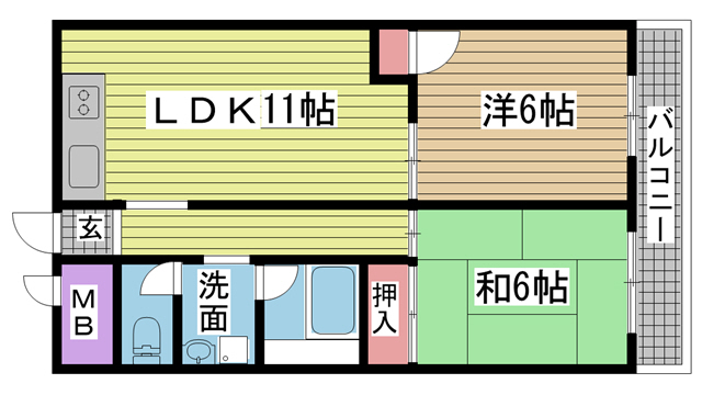 神戸市北区鈴蘭台北町(神戸電鉄粟生線鈴蘭台駅)のマンション賃貸物件 間取画像