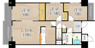 神戸市中央区生田町(神戸市営地下鉄線新神戸駅)のマンション賃貸物件 間取画像