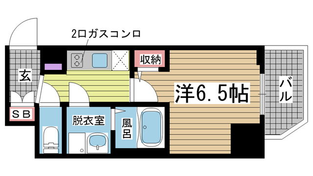 神戸市中央区相生町(JR東海道本線(近畿)神戸駅)のマンション賃貸物件 間取画像