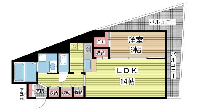 神戸市兵庫区塚本通(JR山陽本線兵庫駅)のマンション賃貸物件 間取画像