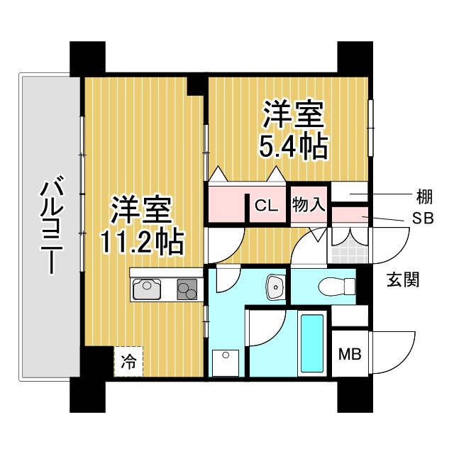 神戸市中央区野崎通(阪急神戸線春日野道駅)のマンション賃貸物件 間取画像