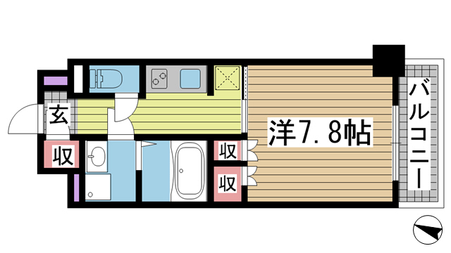 神戸市中央区栄町通(JR東海道本線(近畿)元町駅)のマンション賃貸物件 間取画像