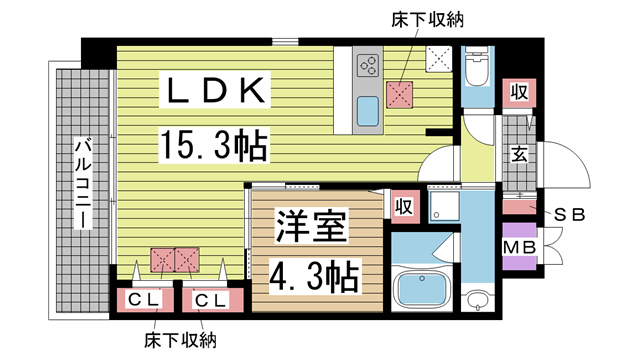 神戸市灘区倉石通(阪急神戸線王子公園駅)のマンション賃貸物件 間取画像