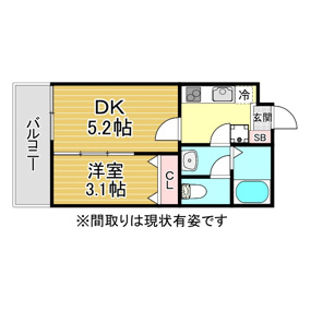 神戸市東灘区青木(阪神本線青木駅)のマンション賃貸物件 間取画像