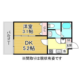 神戸市東灘区青木(阪神本線青木駅)のマンション賃貸物件 間取画像
