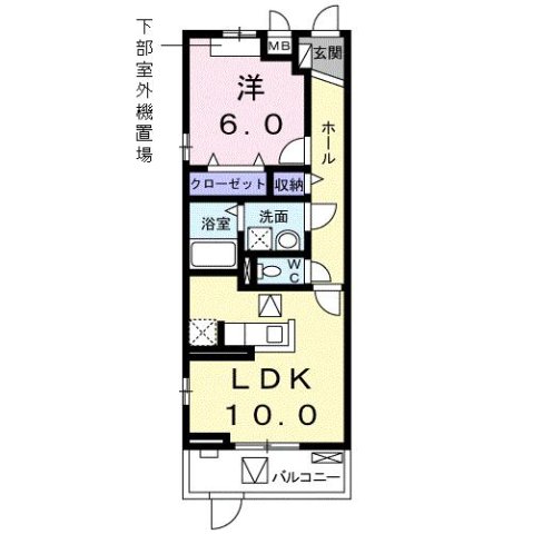 神戸市北区唐櫃台(神戸電鉄有馬線唐櫃台駅)のアパート賃貸物件 間取画像