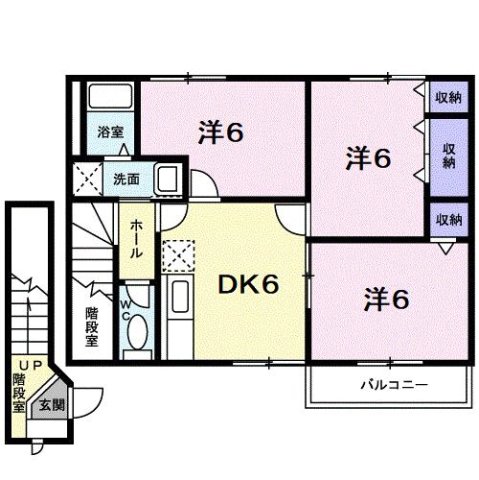 神戸市北区八多町附物(神戸電鉄三田線道場南口駅)のアパート賃貸物件 間取画像