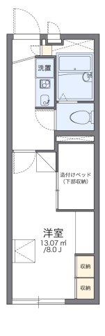 神戸市北区八多町中(神戸電鉄三田線道場南口駅)のアパート賃貸物件 間取画像
