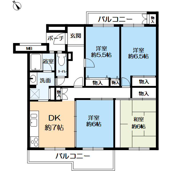 神戸市西区学園西町(神戸市営地下鉄線学園都市駅)のマンション賃貸物件 間取画像