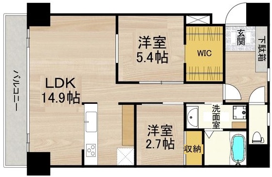 神戸市中央区脇浜町(阪神本線春日野道駅)のマンション賃貸物件 間取画像
