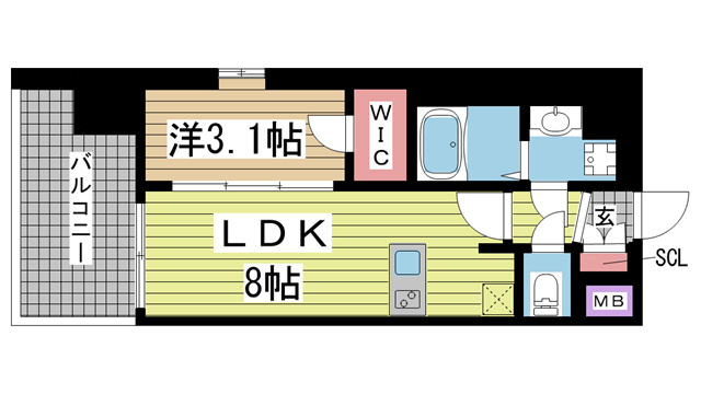 神戸市灘区水道筋(JR東海道本線(近畿)摩耶駅)のマンション賃貸物件 間取画像