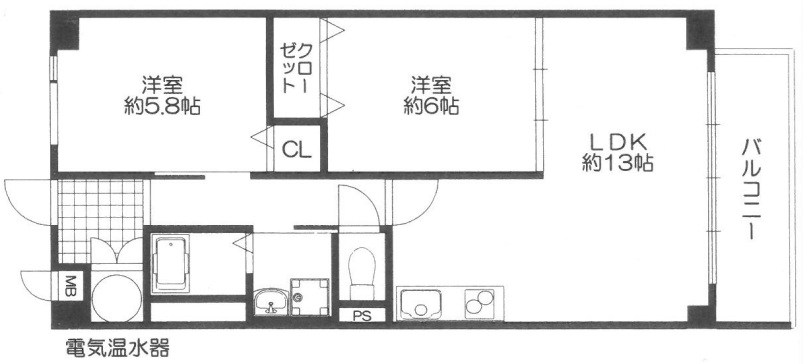 神戸市中央区橘通(神戸高速線高速神戸駅)のマンション賃貸物件 間取画像