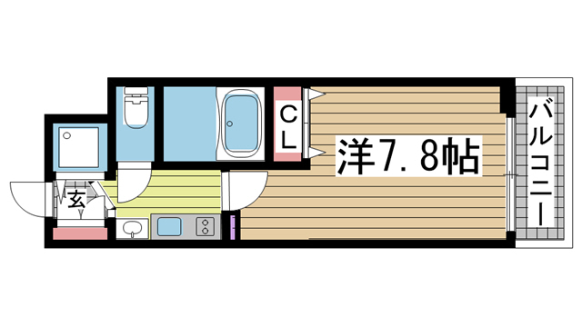神戸市中央区八幡通(JR東海道本線(近畿)三ノ宮駅)のマンション賃貸物件 間取画像