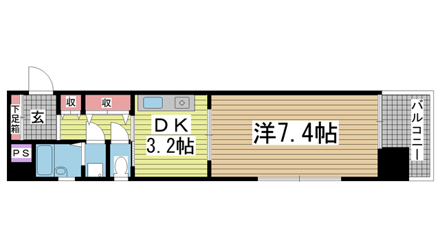 神戸市中央区布引町(JR東海道本線(近畿)三ノ宮駅)のマンション賃貸物件 間取画像