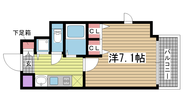 神戸市中央区橘通(JR東海道本線(近畿)神戸駅)のマンション賃貸物件 間取画像