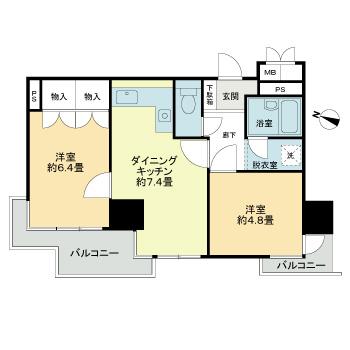 神戸市中央区八幡通(阪神本線神戸三宮駅)のマンション賃貸物件 間取画像
