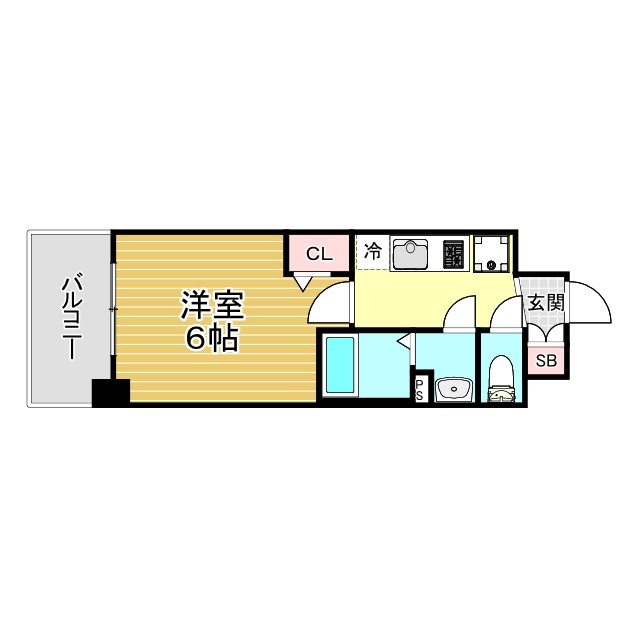 神戸市長田区若松町(JR山陽本線新長田駅)のマンション賃貸物件 間取画像