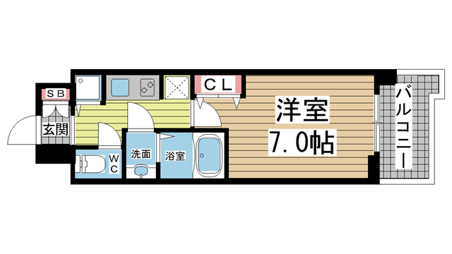 神戸市中央区浜辺通(JR東海道本線(近畿)三ノ宮駅)のマンション賃貸物件 間取画像
