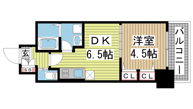 神戸市中央区加納町(JR東海道本線(近畿)三ノ宮駅)のマンション賃貸物件 間取画像