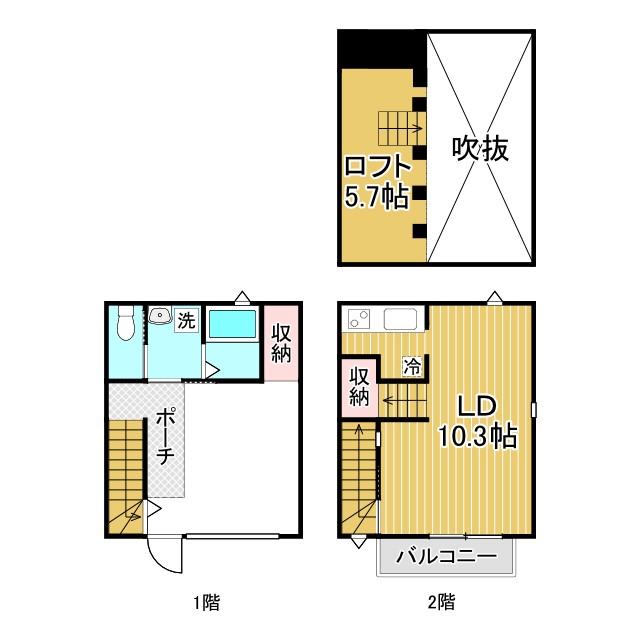 神戸市垂水区塩屋町(JR山陽本線塩屋駅)のアパート賃貸物件 間取画像